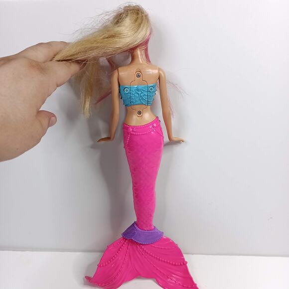 BARBIE Dreamtopia 13" Mermaid Doll Light-Up Rainbow Tail Blonde Hair Pink‎ Tiara - Picture 7 of 7